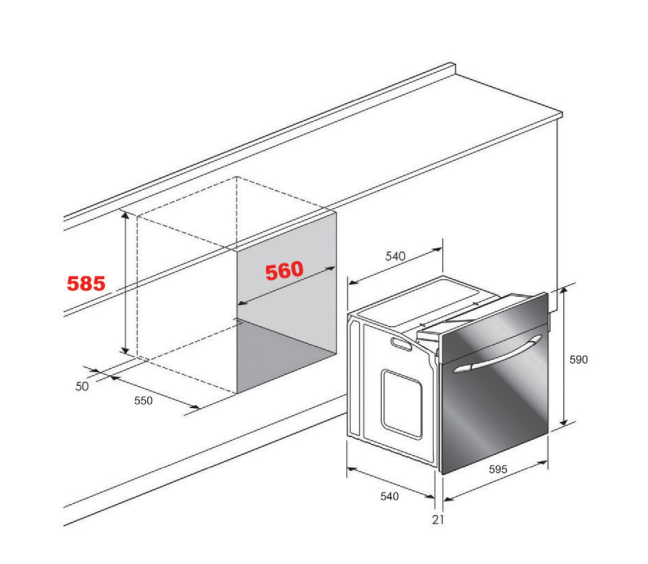 فرن كهربائي Electric Oven 60 cm - الصورة 2